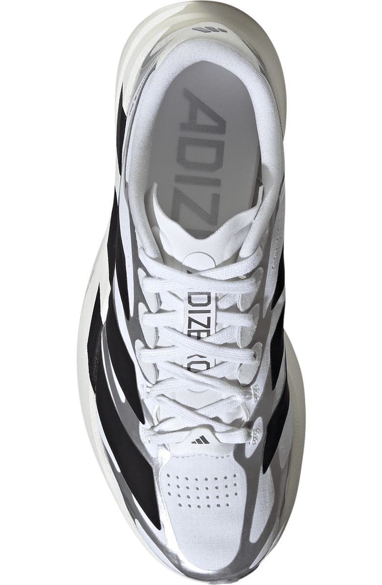 adidas Adizero Evo SL EXO Running Shoe, Alternate, color, White/ Black/ Iron Met