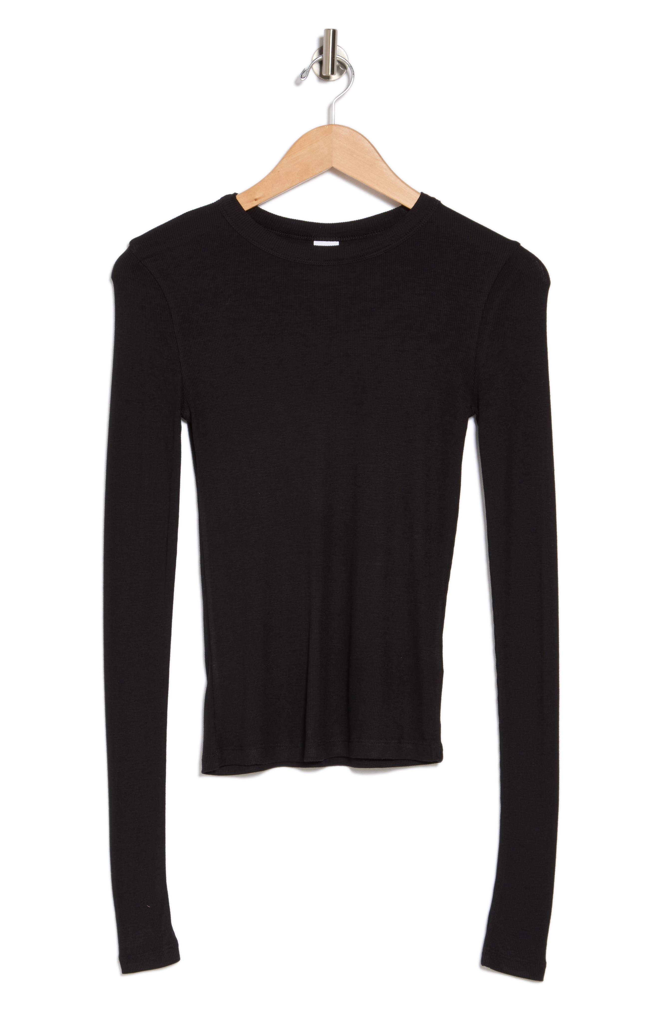 Long Sleeve Rib Knit T-Shirt