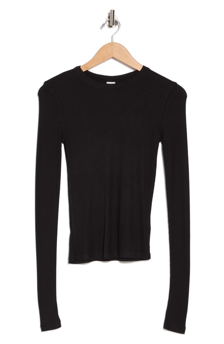 Abound Long Sleeve Rib Knit T-Shirt, Alternate, color, Black