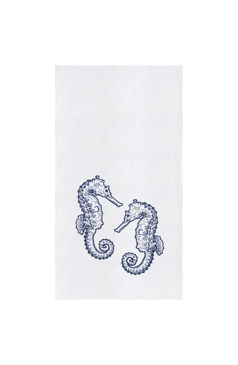 C&F Home Blue Seahorses Kitchen and Bathroom Embroidered Hand Towel, Main, color, Blue