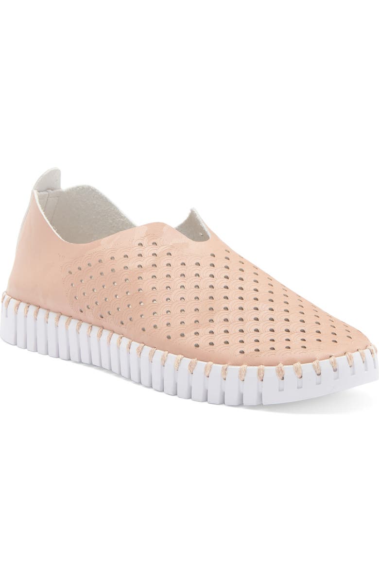 Ilse Jacobsen Tulip 139 Perforated Slip-On Sneaker, Main, color, Adobe Rose