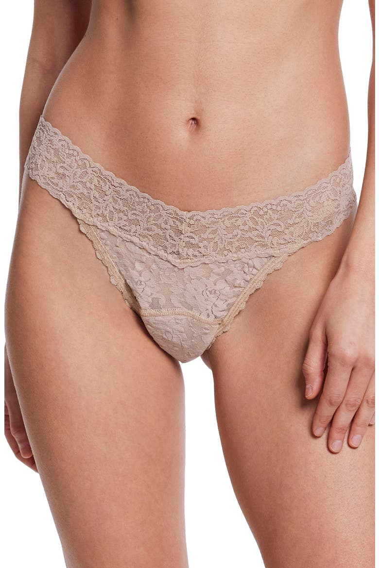 x Saalt Signature Lace Leakproof Original Rise Thong, Main, color, CHAI