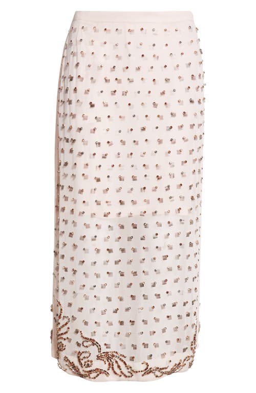 Dries Van Noten Sokna Embellished Midi Skirt In Neutral