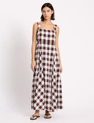 Albaray Gingham Apron Maxi Dress