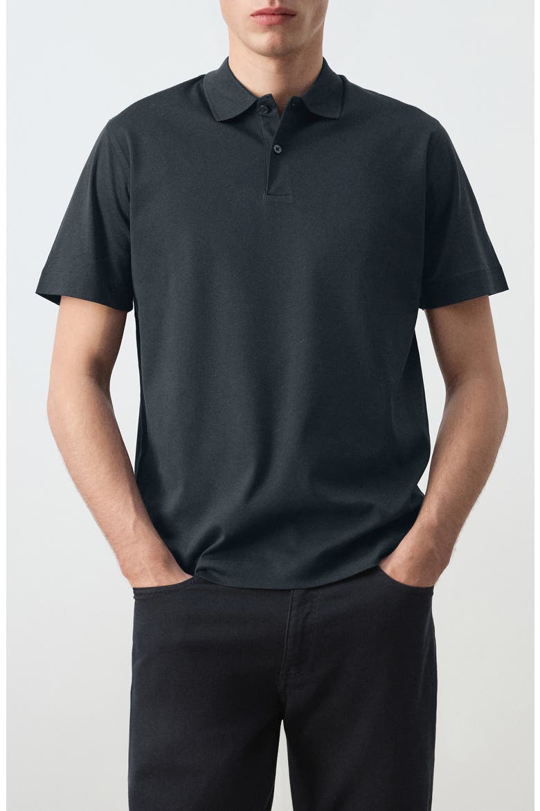 Fine Knit Cotton Polo, Main, color, NAVY