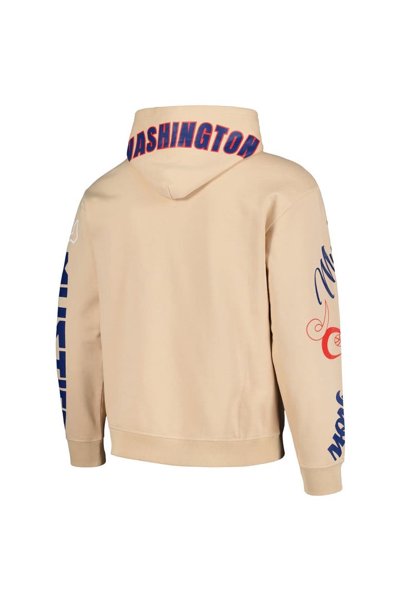 Unisex The Wild Collective Cream Washington Mystics Graffiti Acid Wash Pullover Hoodie, Alternate, color, Cream