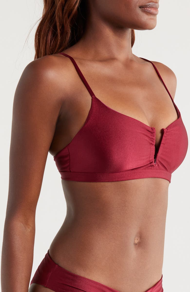 BOAMAR Wish Metallic Bikini Top, Alternate, color, Wine