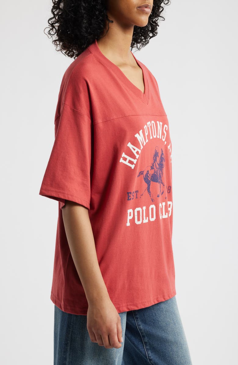 Vinyl Icons Hamptons Polo Club V-Neck Graphic T-Shirt, Alternate, color, Cardinal