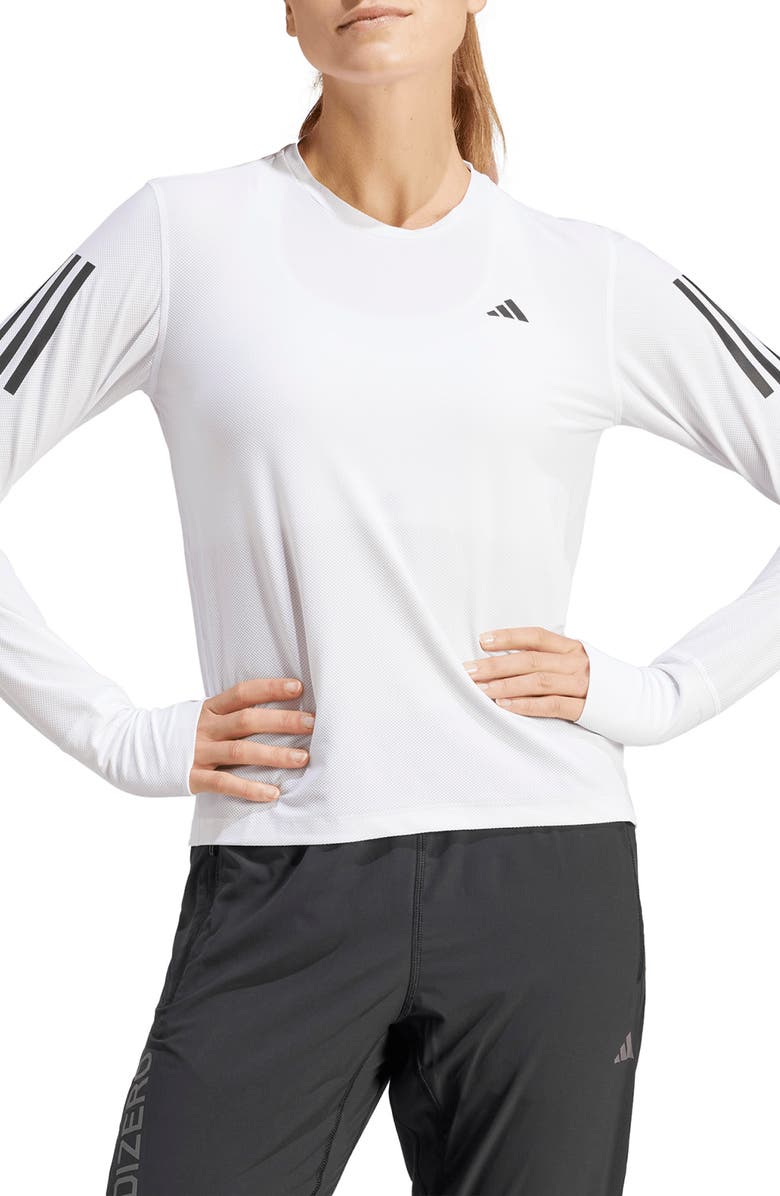 adidas Own the Run Long Sleeve T-Shirt, Main, color, White