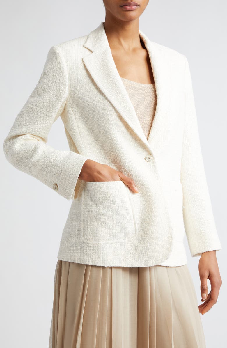 Eleventy Bouclé Blazer, Alternate, color, Ivory