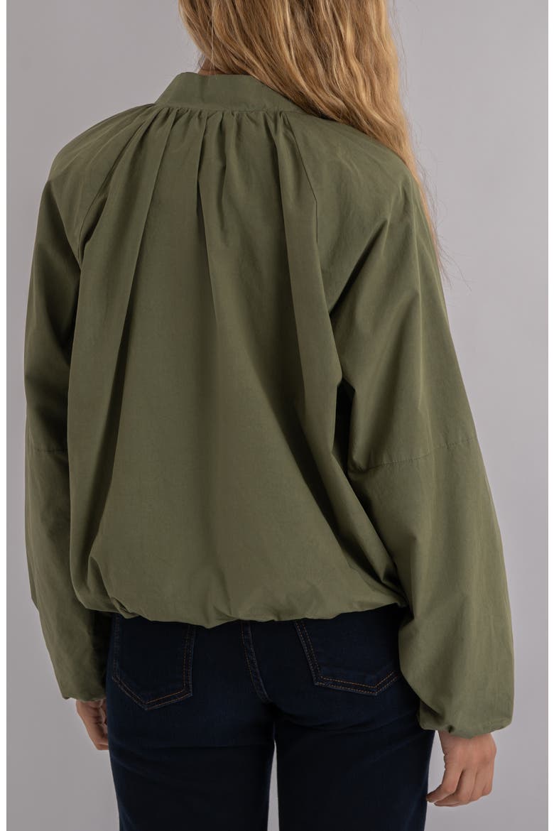 Lainey Ruched Bomber Jacket, Alternate, color, CEDAR GREEN