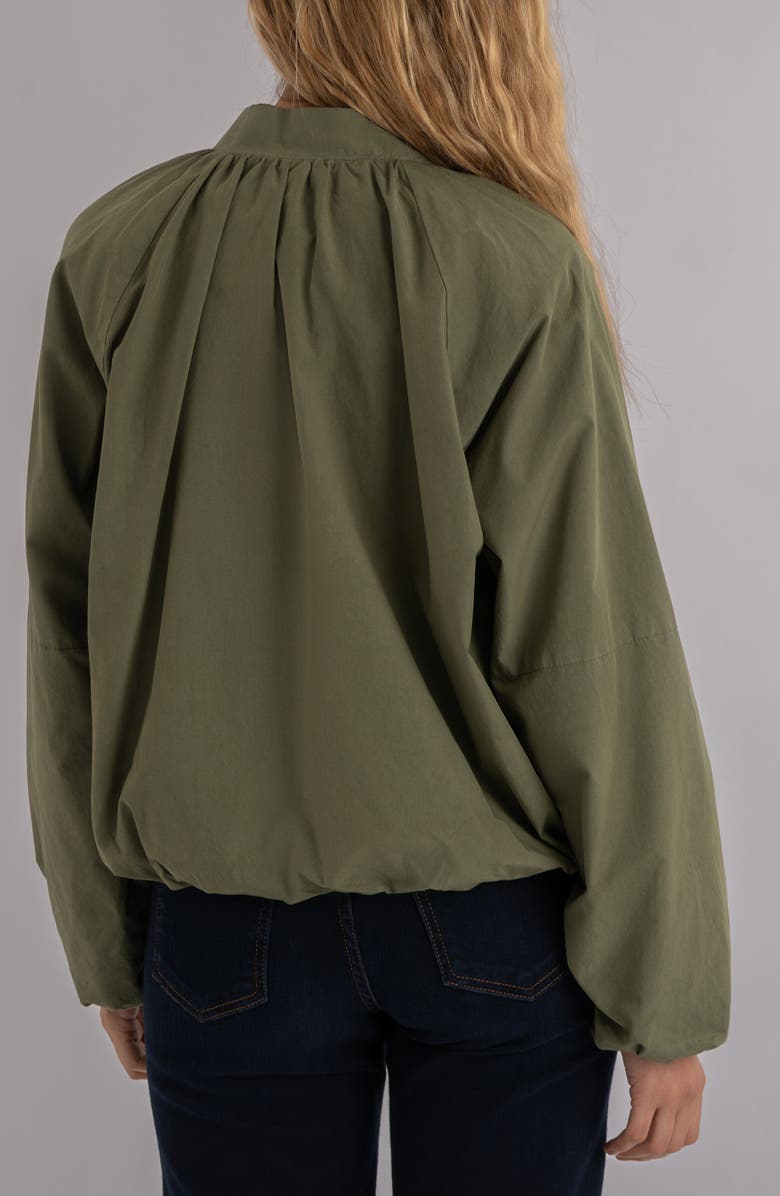 KUT from the Kloth Lainey Ruched Bomber Jacket, Alternate, color, Cedar Green