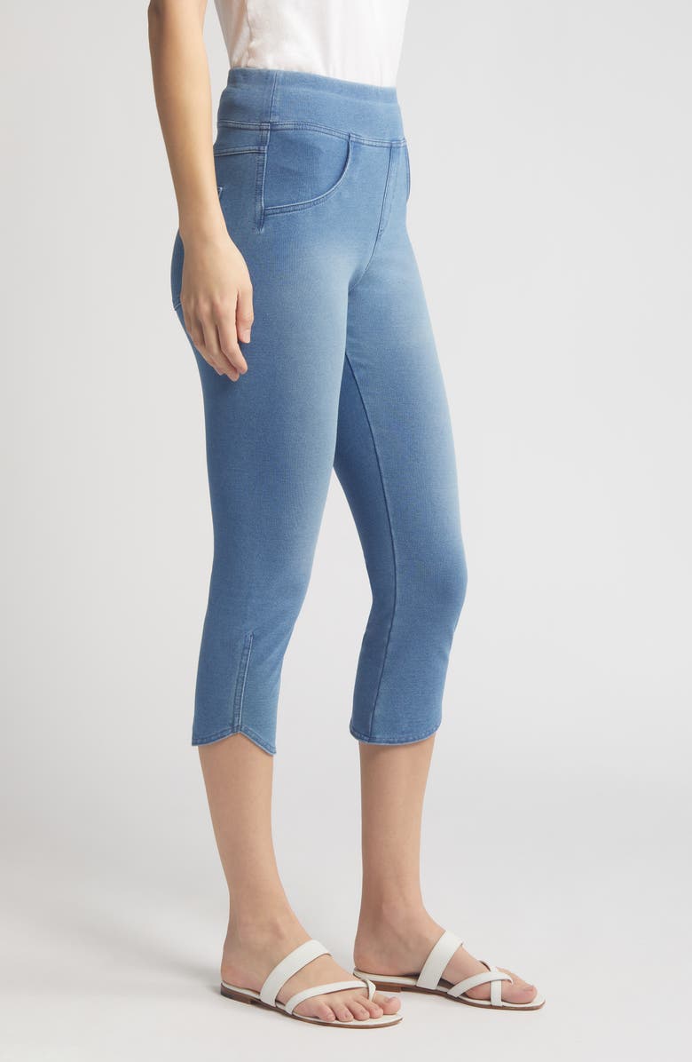 Hue Game Changing Crop Leggings, Alternate, color, Classic Light Wash
