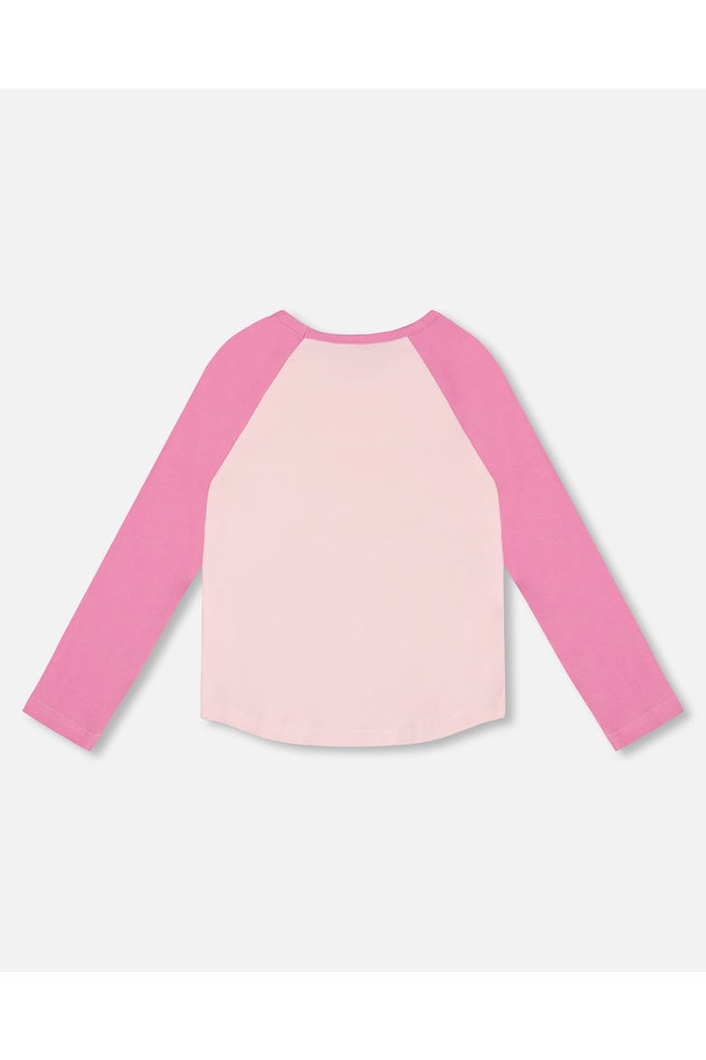Girl's Baseball Top With Print Unicorn, Alternate, color, Crocus