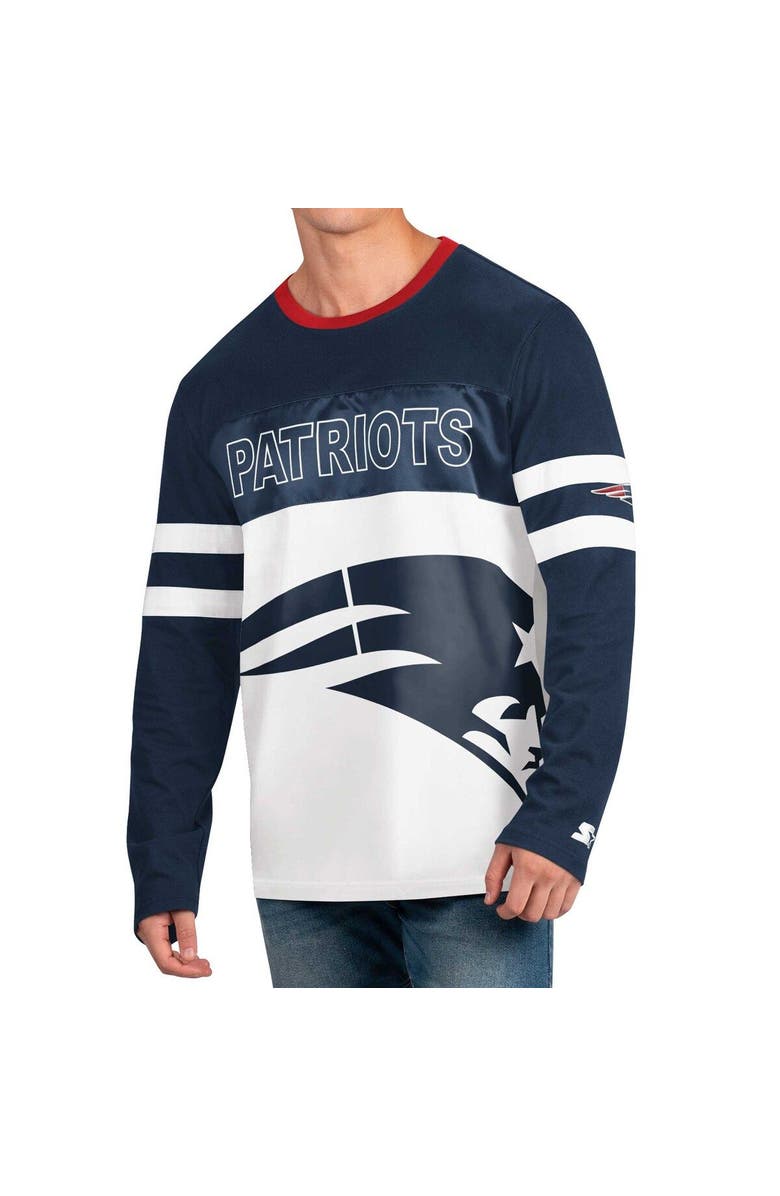 STARTER Men's Starter Navy/White New England Patriots Halftime Long Sleeve T-Shirt, Main, color, Navy