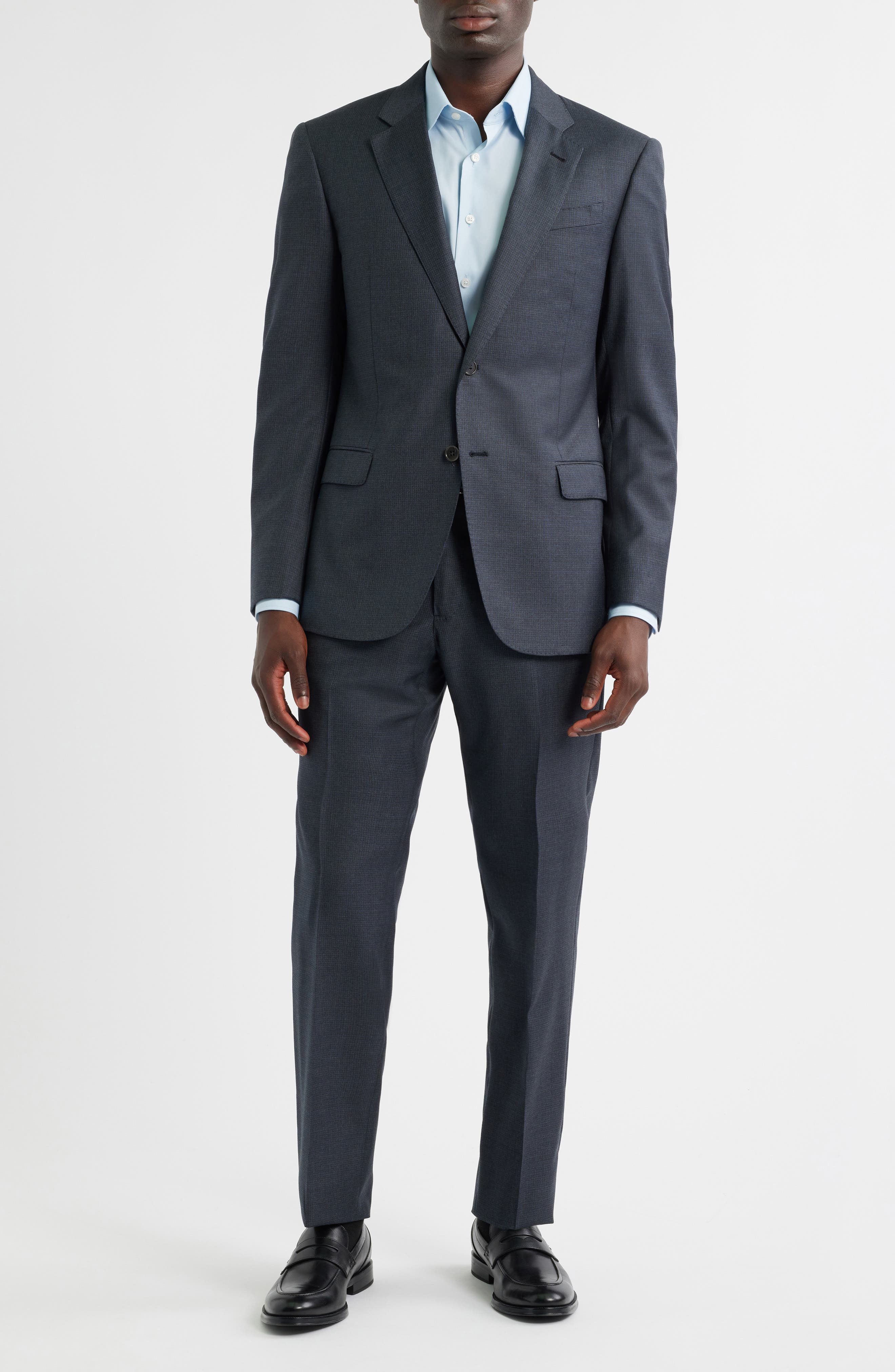 G-Line Grey Microcheck Wool Suit