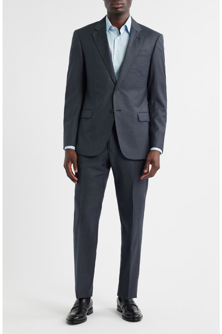 G-Line Grey Microcheck Wool Suit, Main, color, CHARCOAL
