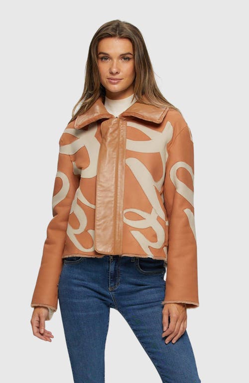 Gorski Reversible Shearling Lamb Intarsia Jacket In Multi