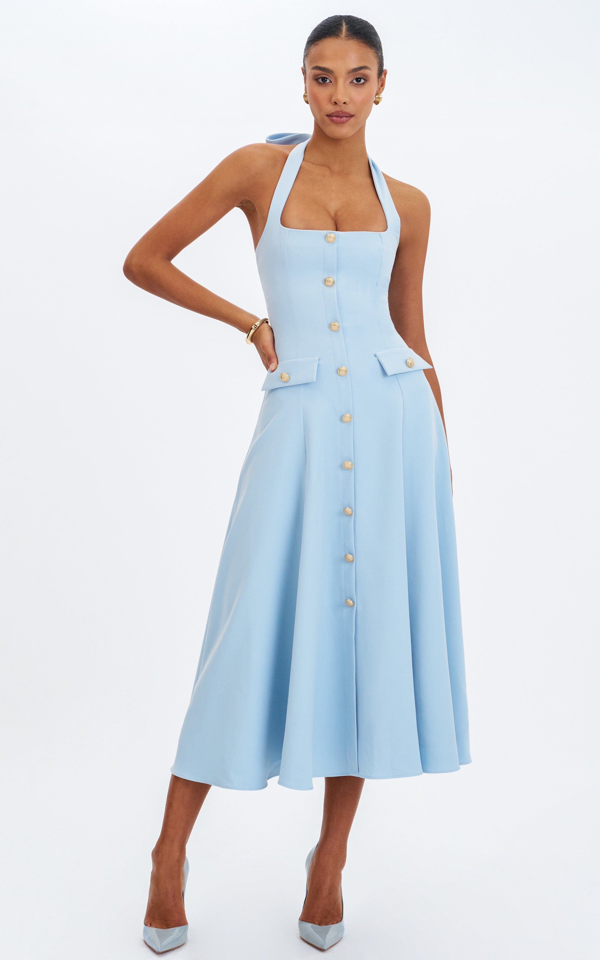 Gillian Halter A-Line Midi Dress (Women) | Nordstrom