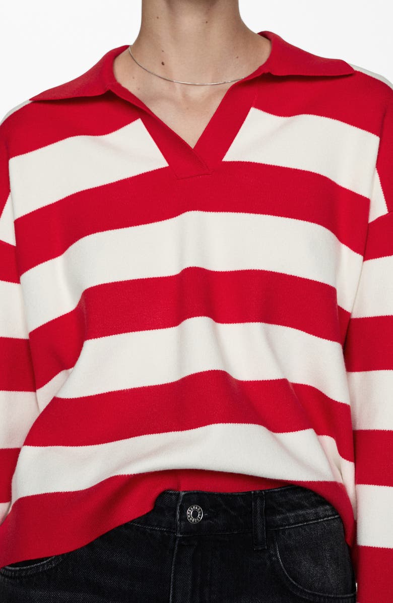 MANGO Stripe Polo Sweater, Alternate, color,