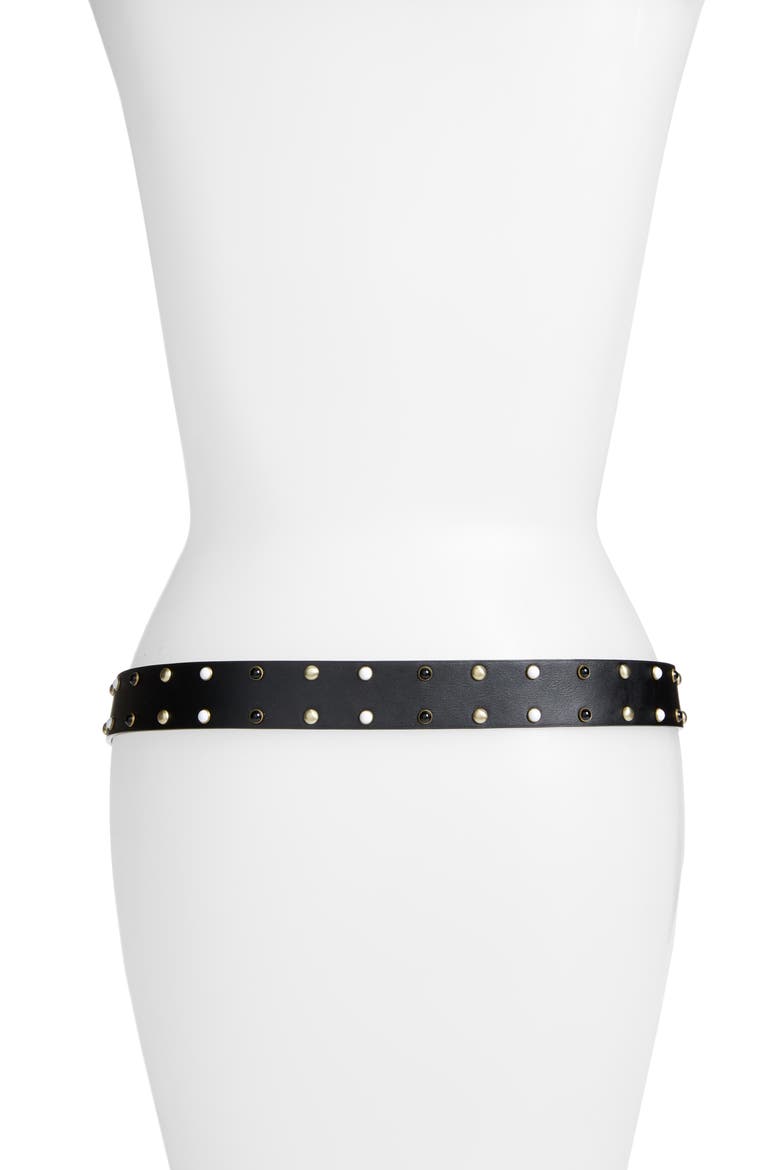 Studded Belt (Nordstrom Exclusive), Alternate, color, BLACK