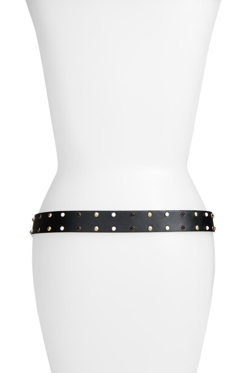 Something Navy Studded Belt, Alternate, color,