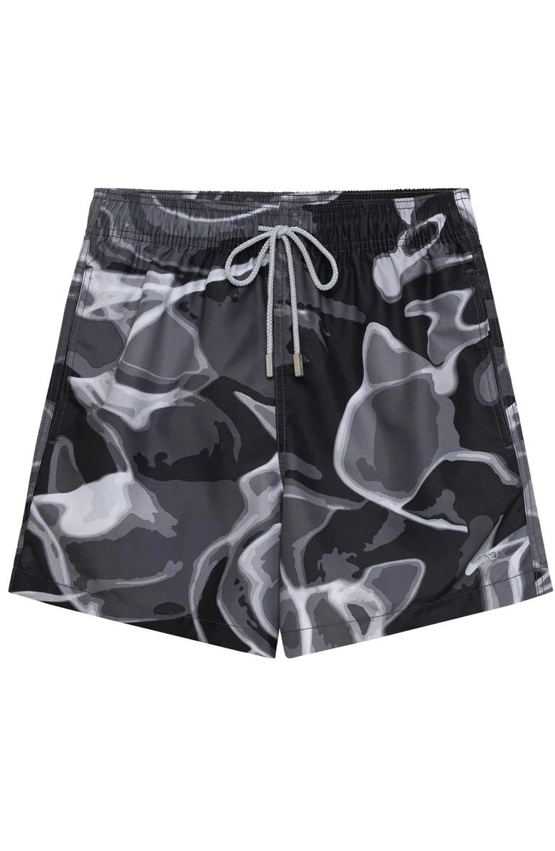 Le Club Resortwear 5.5" Le Club Mens Swim Trunk, Alternate, color, Black/White