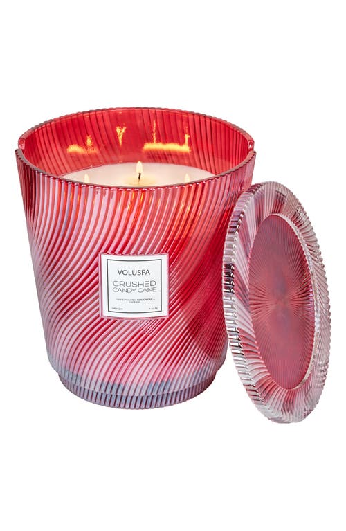 Voluspa Crushed Candy Cane 5-wick Hearth Candle In Red
