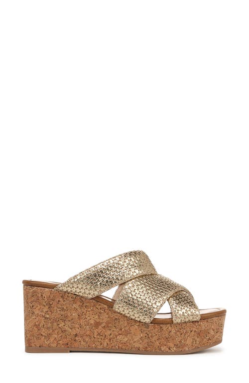 Blowfish Malibu Abi Woven Wedge Sandal In Gold Faux Raffia