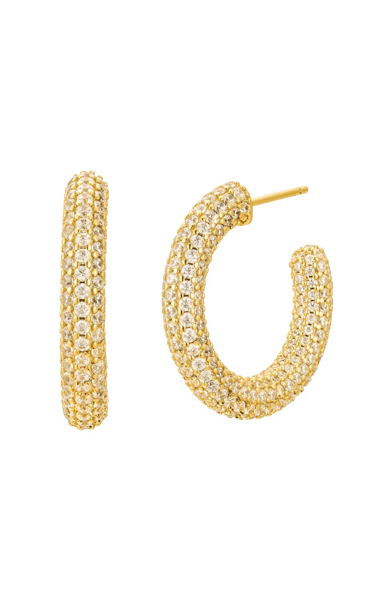 Untamed Petals Alex Crystal Hoops, Main, color, Gold
