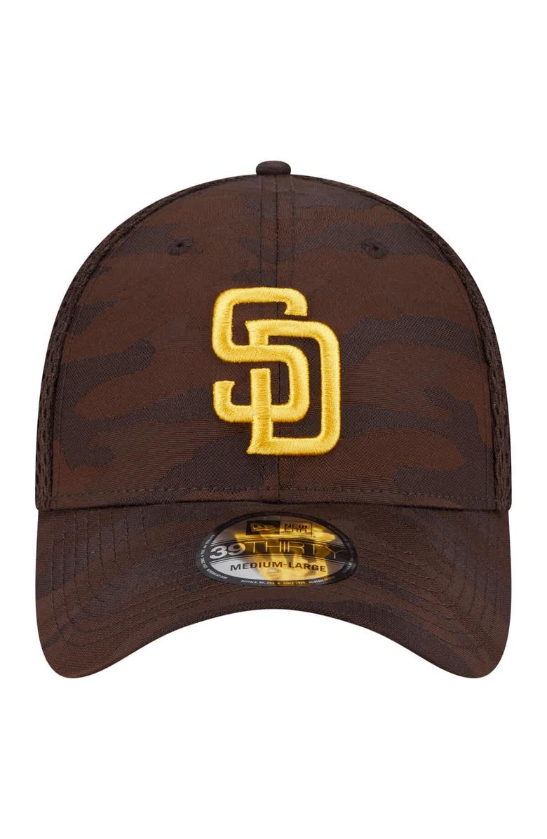 New Era Men's New Era Dark Brown San Diego Padres Subtle Camo 39THIRTY Flex Hat, Alternate, color, Dark Brown
