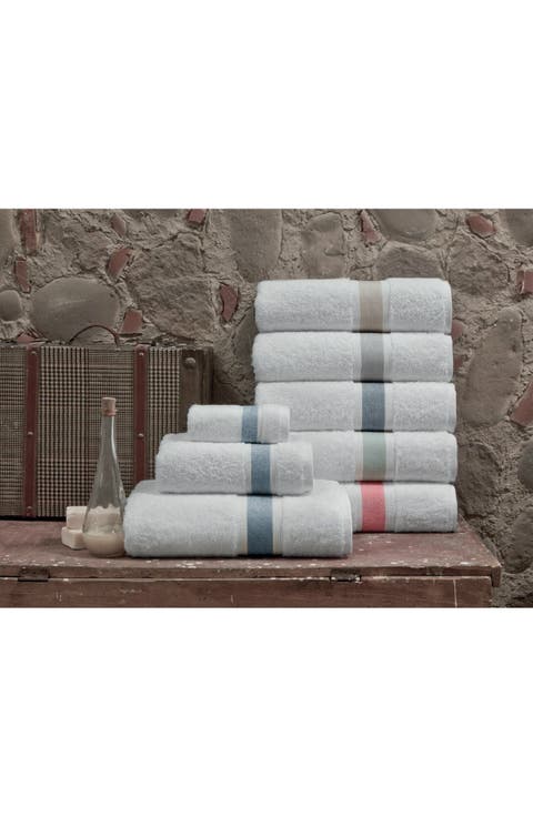 ENCHANTE HOME Unique Turkish Cotton Beige Hand Towel - Set of 8