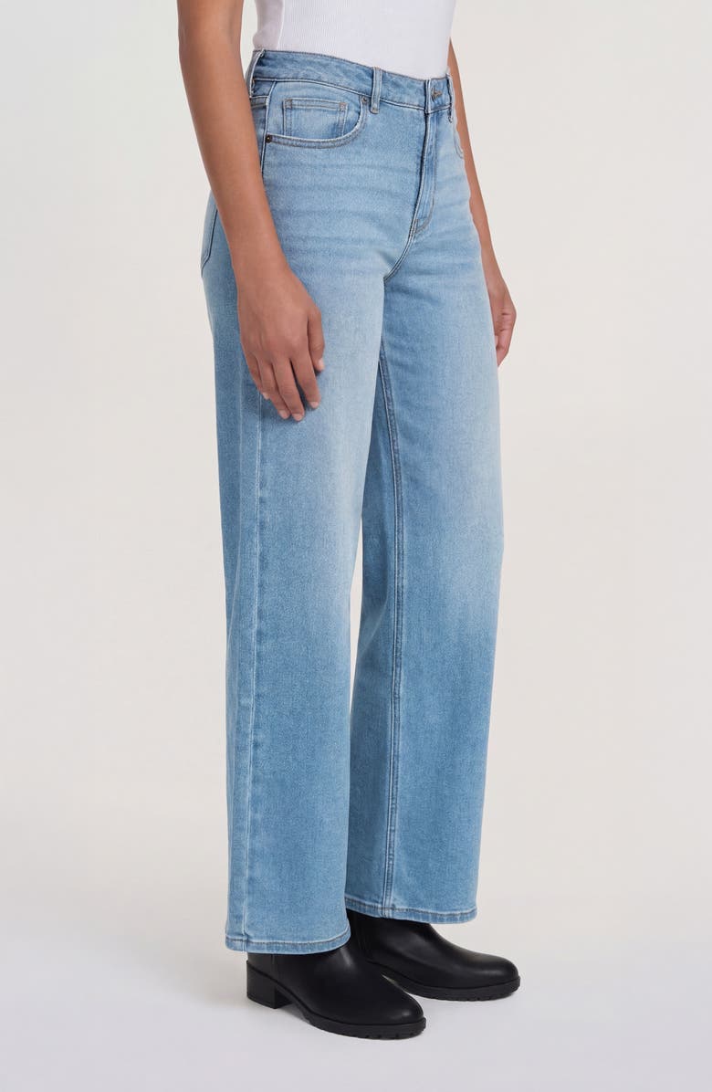 Sanctuary Denim Ekara Mid Rise Slim Wide Leg Jeans, Alternate, color, Light Wash