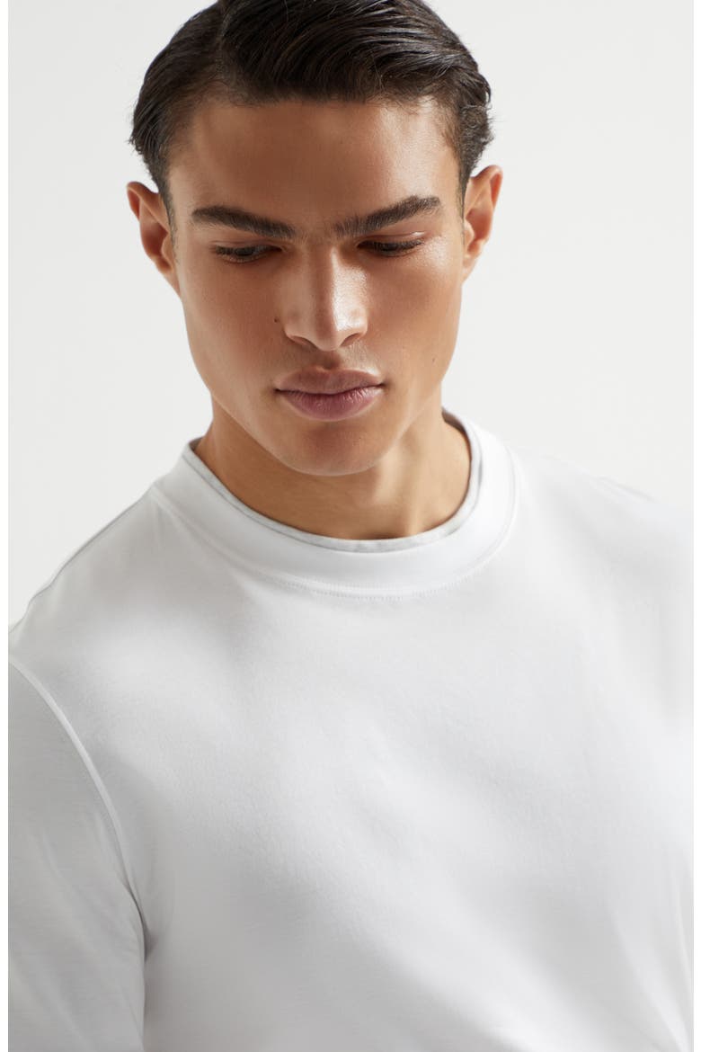 T-shirt with faux-layering, Alternate, color, White