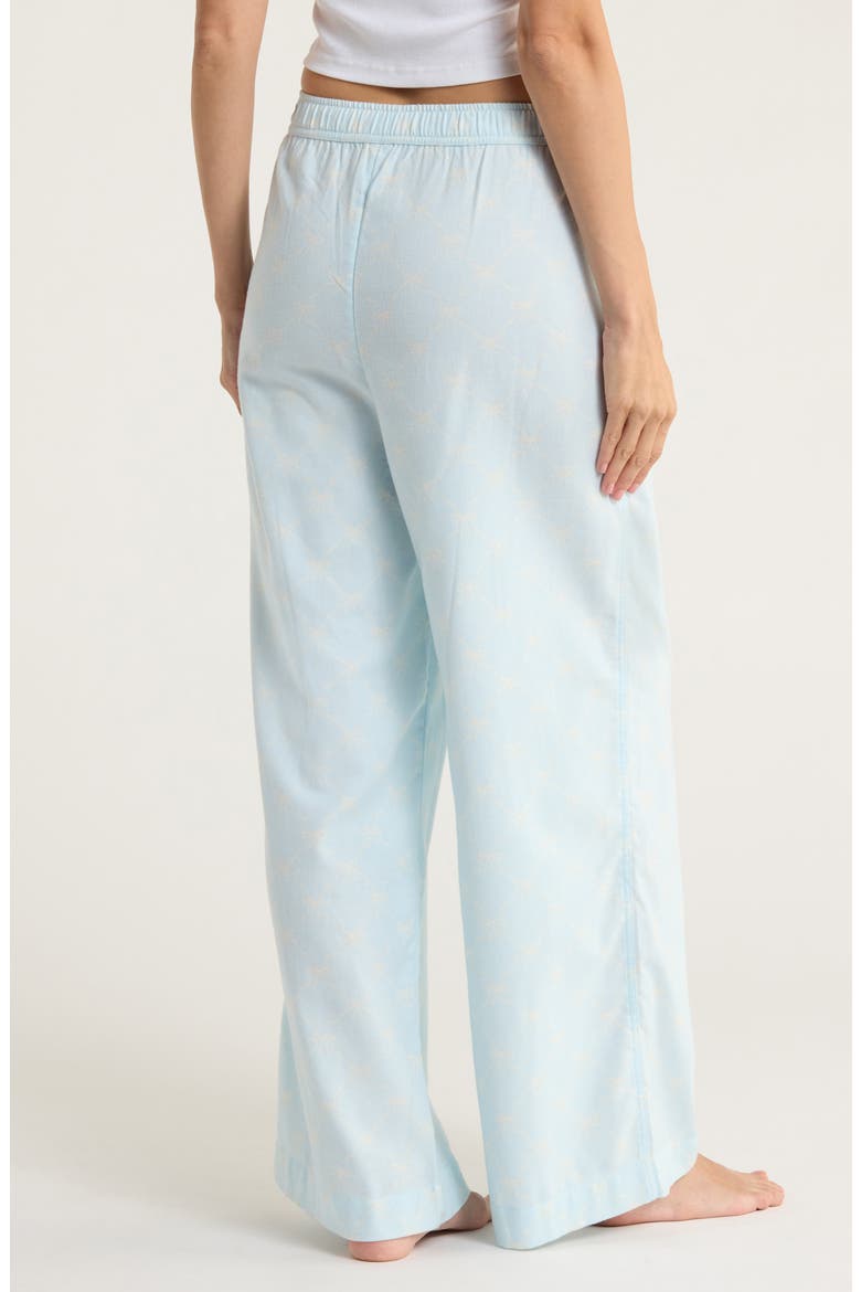 Print Flannel Boxer Pajama Pants, Alternate, color, BLUE- IVORY ARGYLE BOW