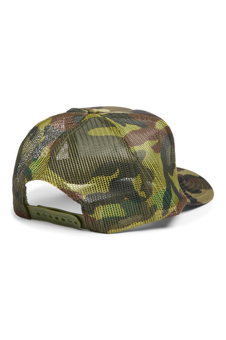 Chill Out Patch Trucker Hat, Alternate, color, CAMO