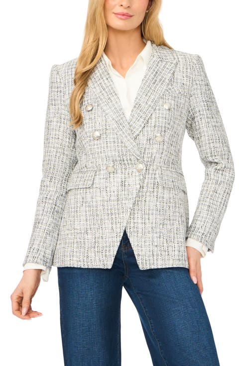 Double Breasted Tweed Blazer (Regular & Petite)