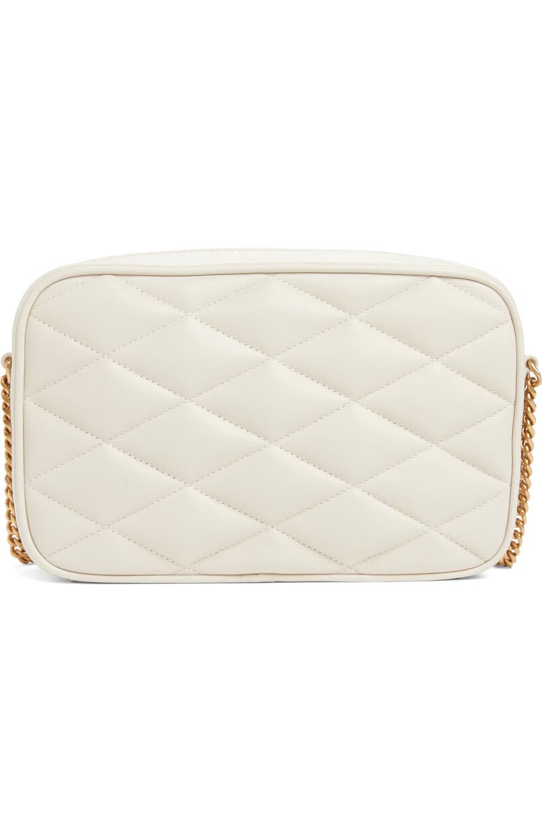 Saint Laurent Gaby Diamond Quilted Leather Camera Bag, Alternate, color, Blanc Vintage