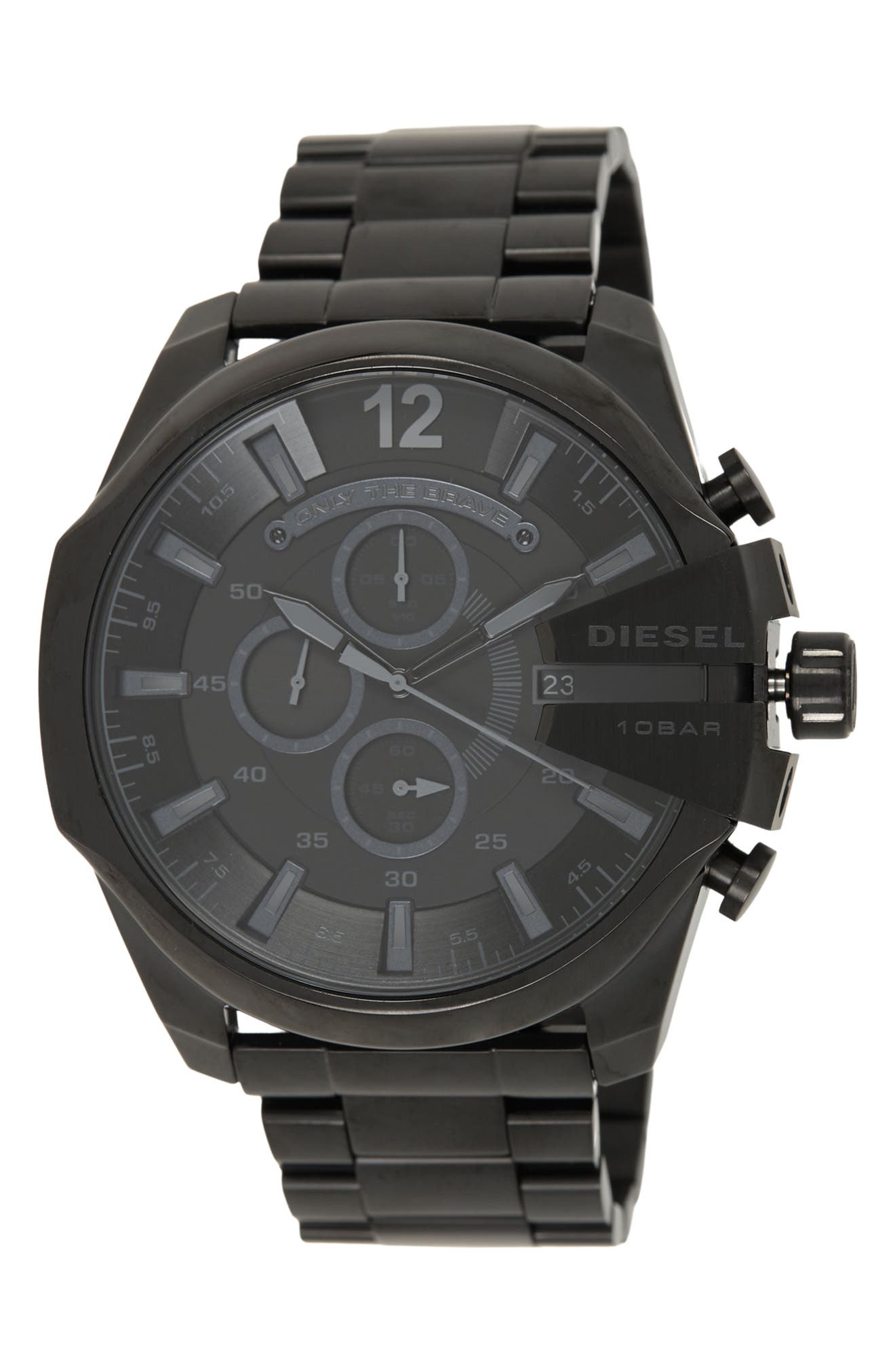 DIESEL® DIESEL Men's Mega Chief Black Stainless Steel Chronograph Watch, 51mm