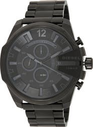 DIESEL® DIESEL Men's Mega Chief Black Stainless Steel Chronograph Watch, 51mm