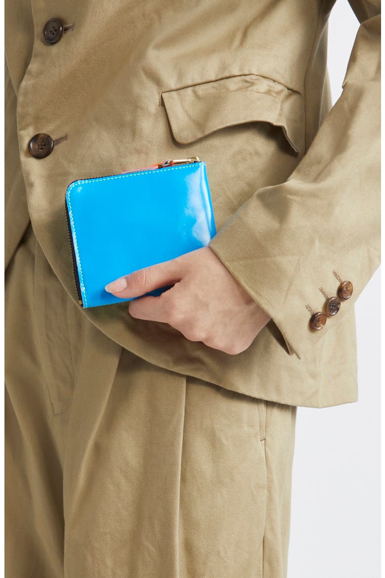 Super Fluo Half Zip Wallet, Alternate, color, BLUE/GREEN
