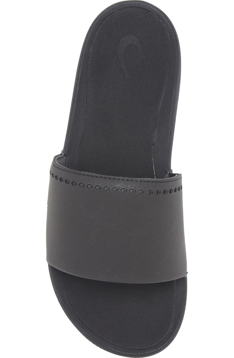 OluKai Ulele Water Resistant Slide Sandal, Alternate, color, Black / Black
