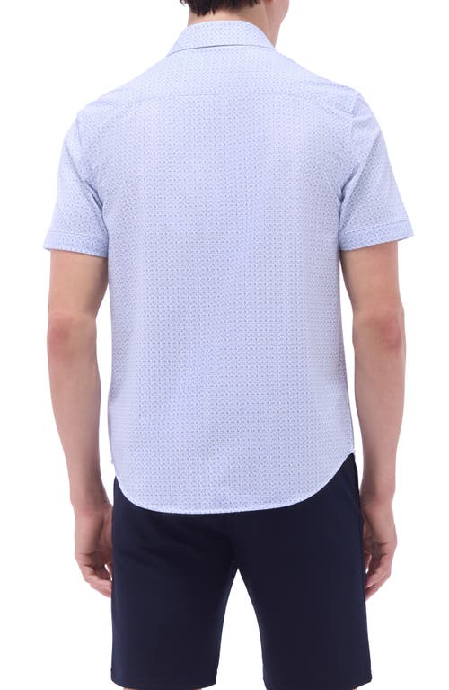 Bugatchi Miles Ooohcotton® Floral Short Sleeve Button-up Shirt In Cobalt