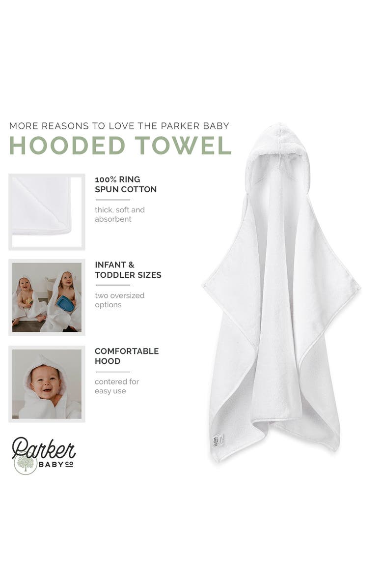Parker Baby Co. Hooded Bath Towel, Alternate, color, White