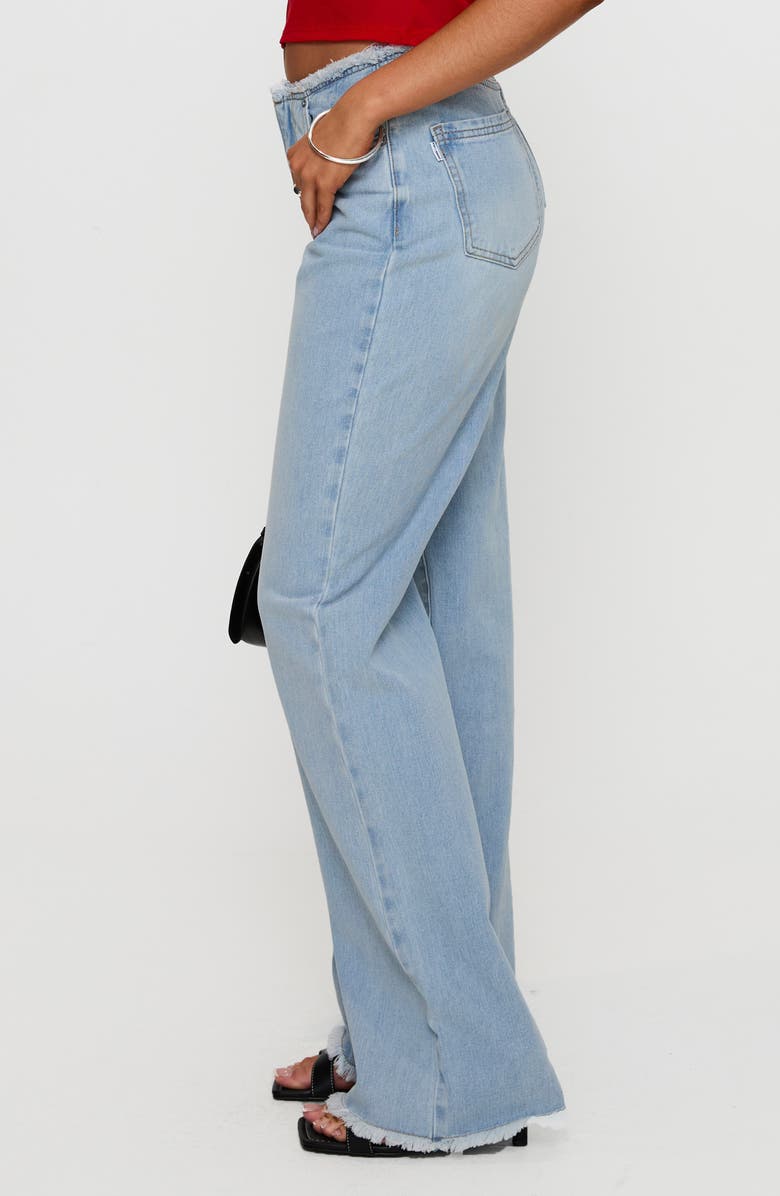 Princess Polly Hawke Frayed Low Rise Straight Leg Jeans, Alternate, color, 