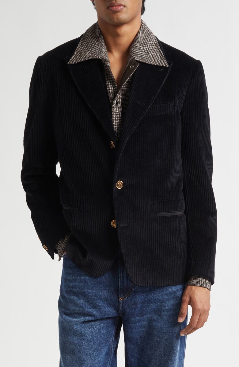 Dolce&Gabbana Corduroy Sport Coat, Main, color, N0000 Nero