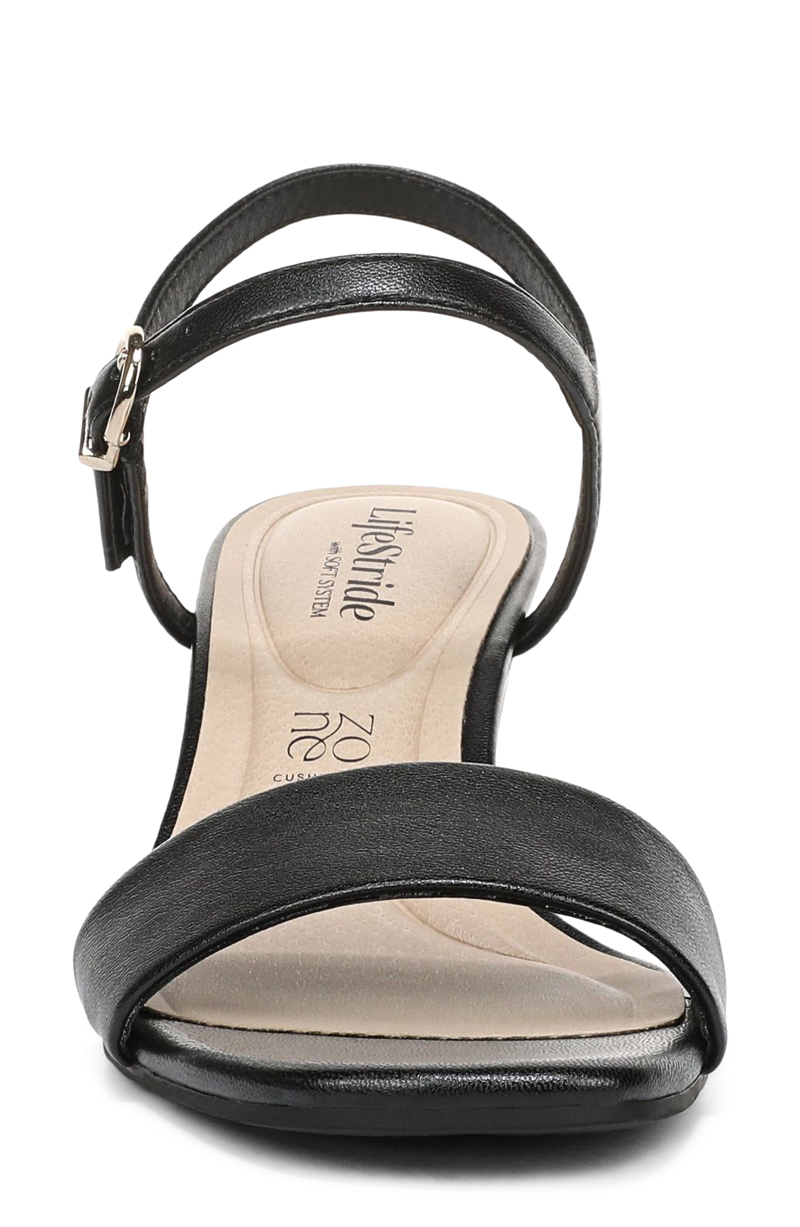 LifeStride Sawyer Slingback Wedge Sandal, Alternate, color, Black