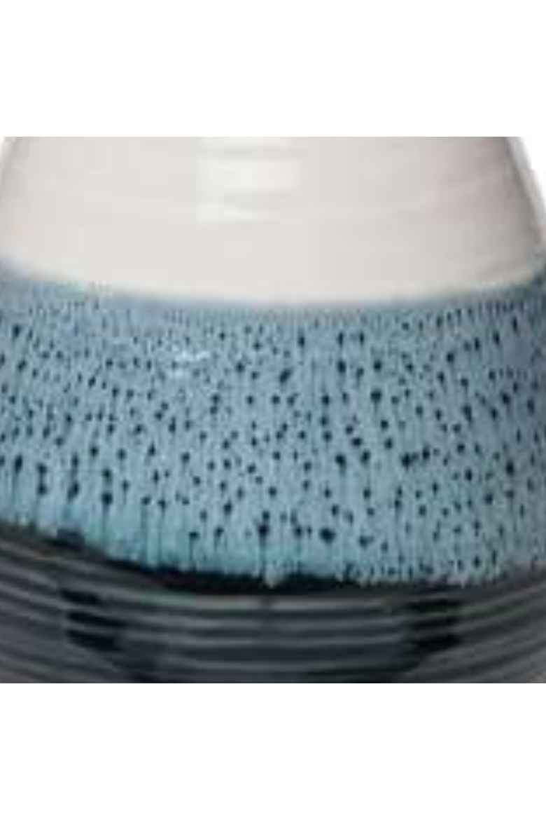 White Blue Small Reactive Glaze Decorative Vase, Alternate, color, White