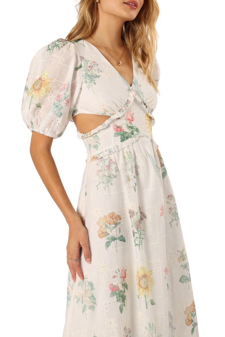 Jemima Floral Eyelet Cutout Maxi Dress, Alternate, color, FLORAL