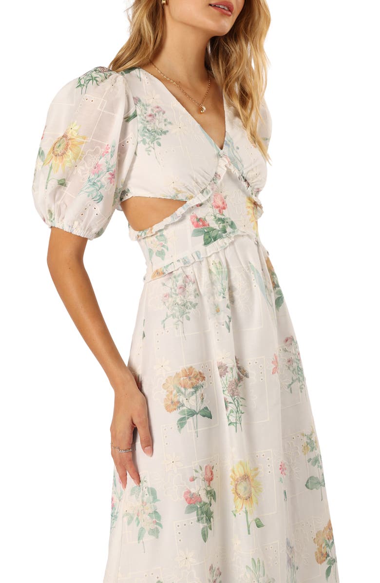 Petal & Pup Jemima Floral Eyelet Cutout Maxi Dress, Alternate, color, Floral